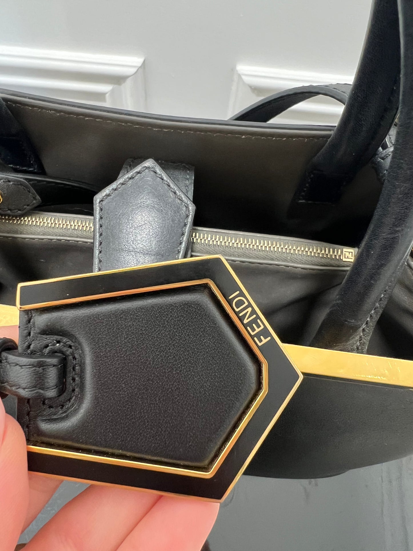 Fendi Black Leather Tote