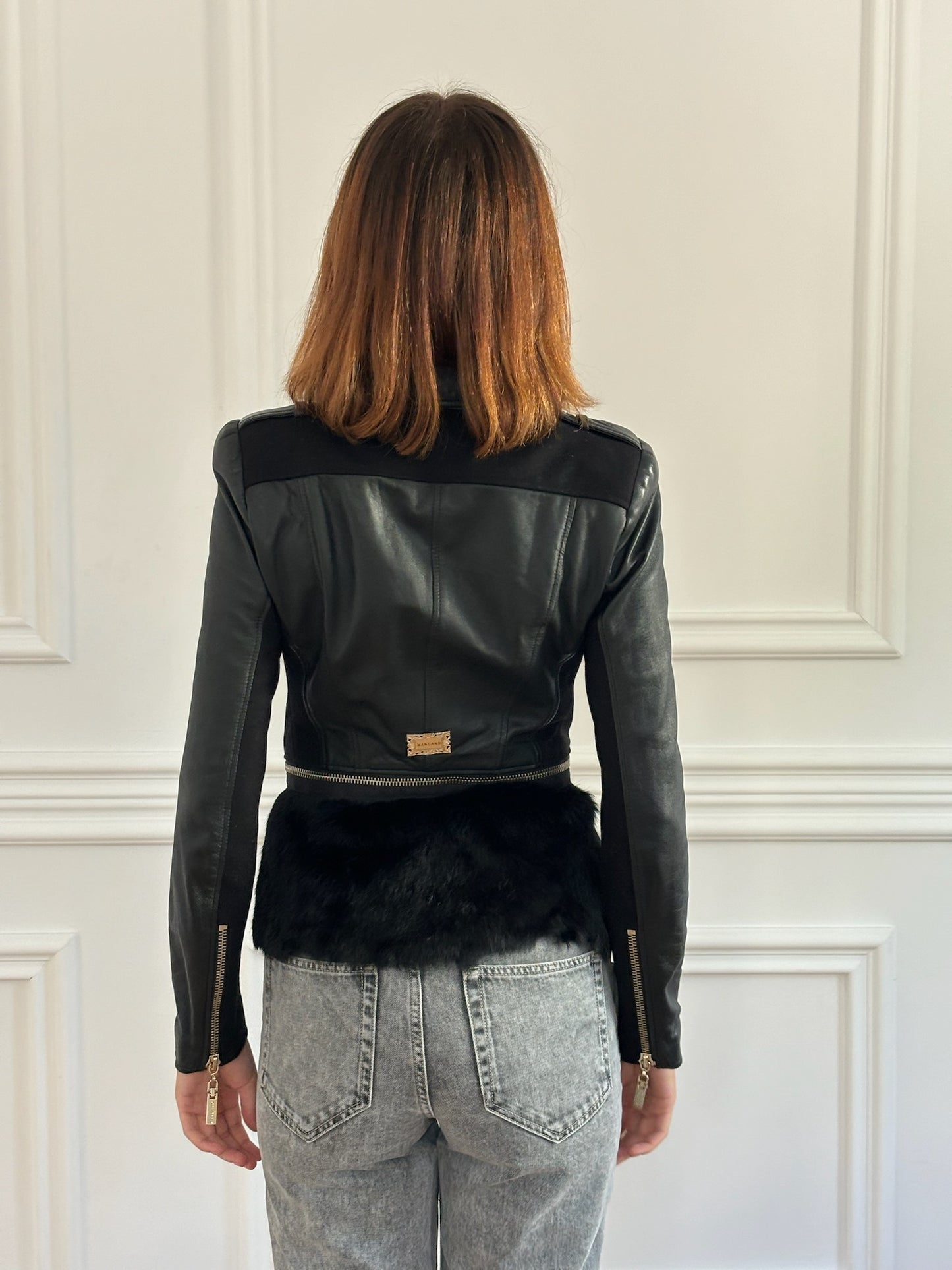 Leather Jacket with Detachable Fur